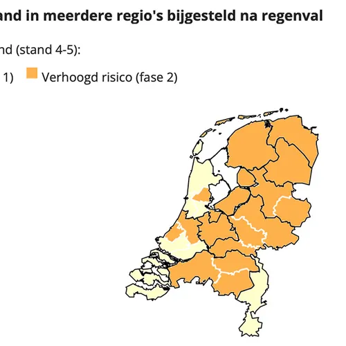 Afbeelding van Kans op natuurbrand in aantal regio's bijgesteld na regenval
