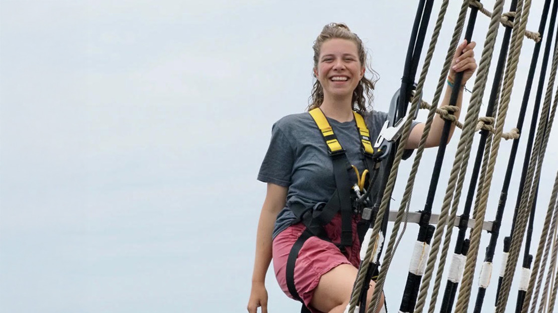 Merlijn Hulsenboom aan boord van de Oosterschelde