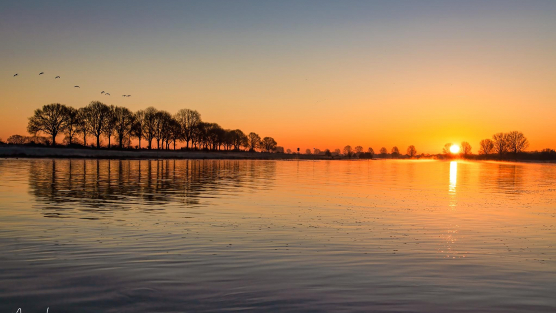 Zonsopkomst bij de Maas in Cuijk