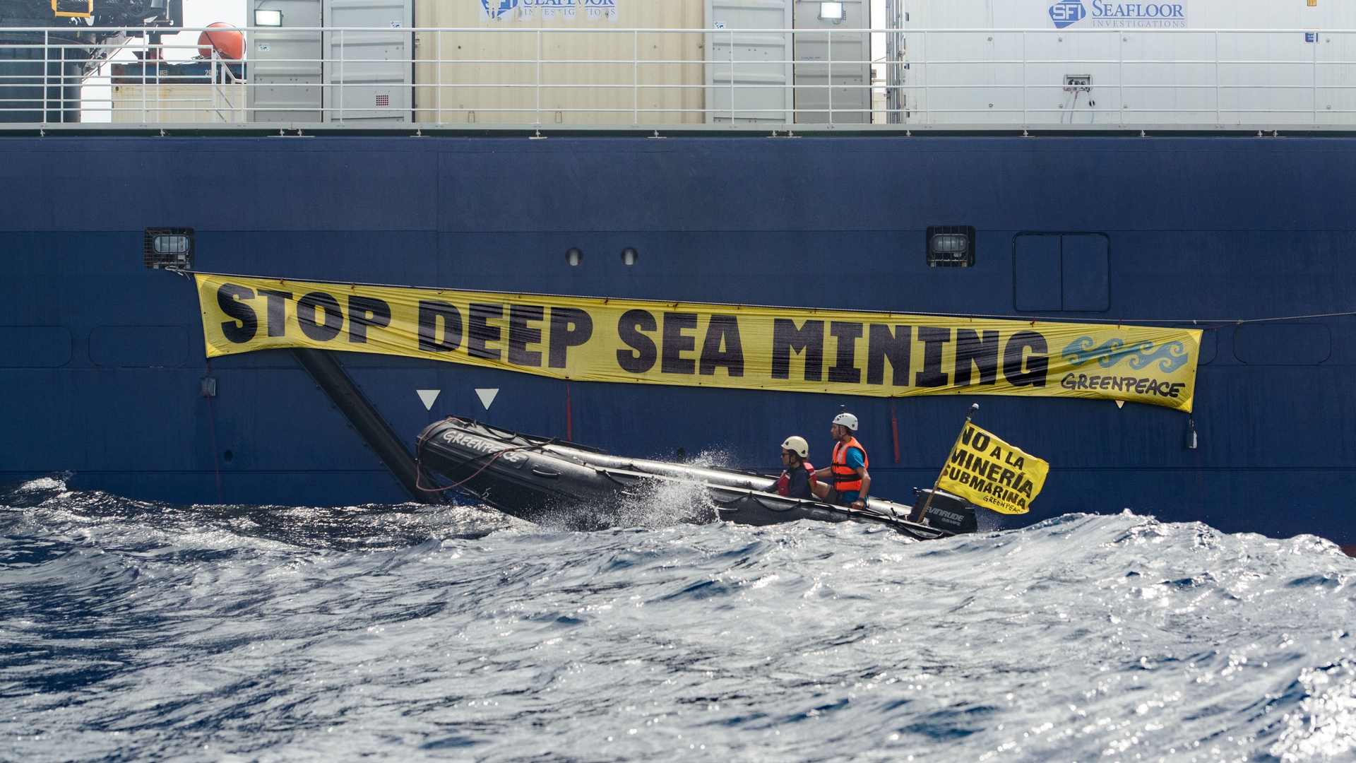 Actie Greenpeace tegen diepzeemijnbouw