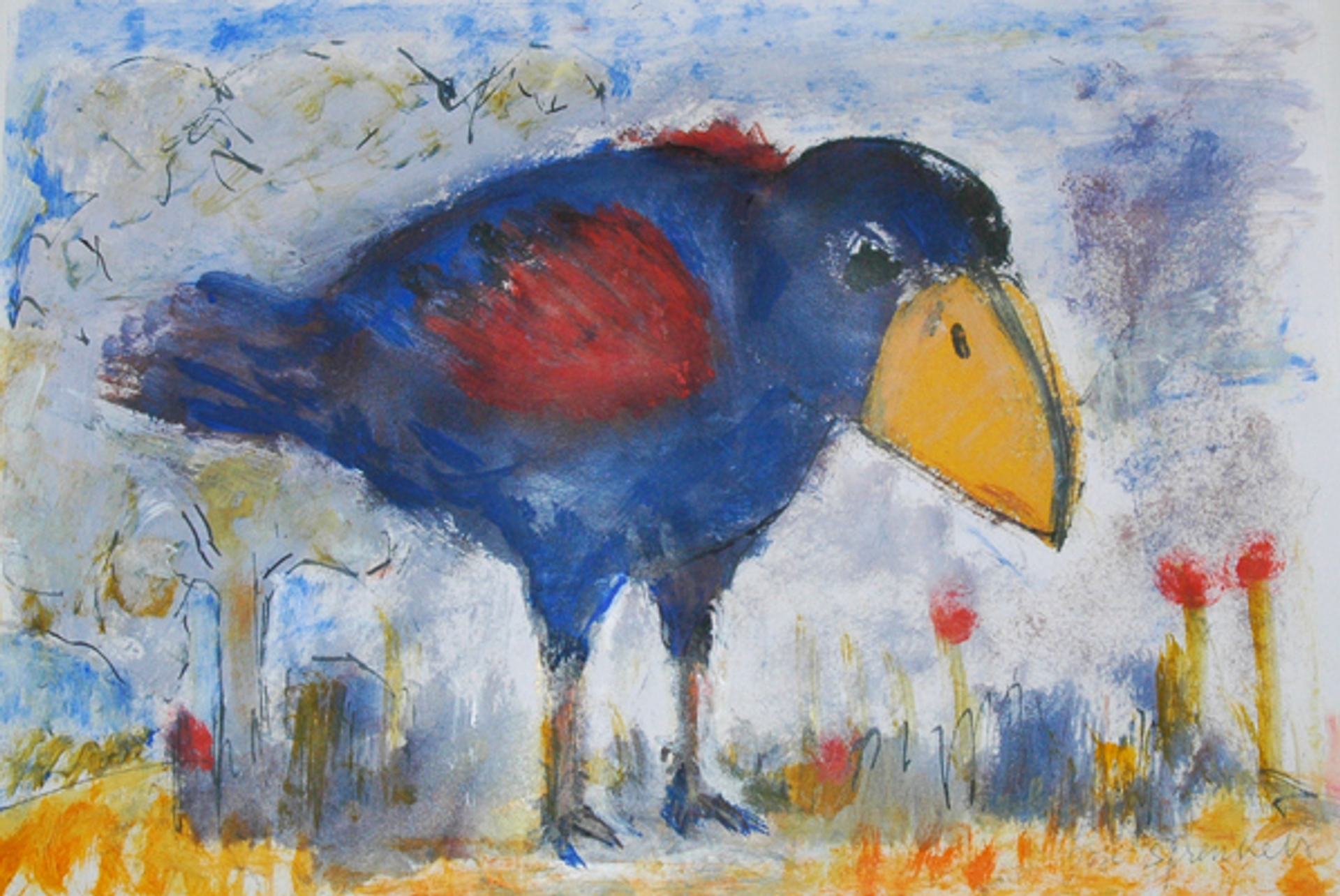 Kunst-blauwe-vogel