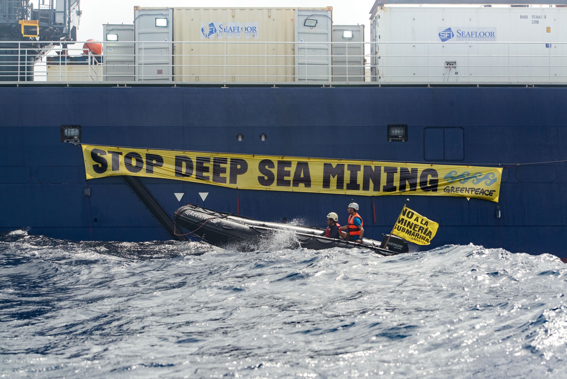 Actie Greenpeace tegen diepzeemijnbouw