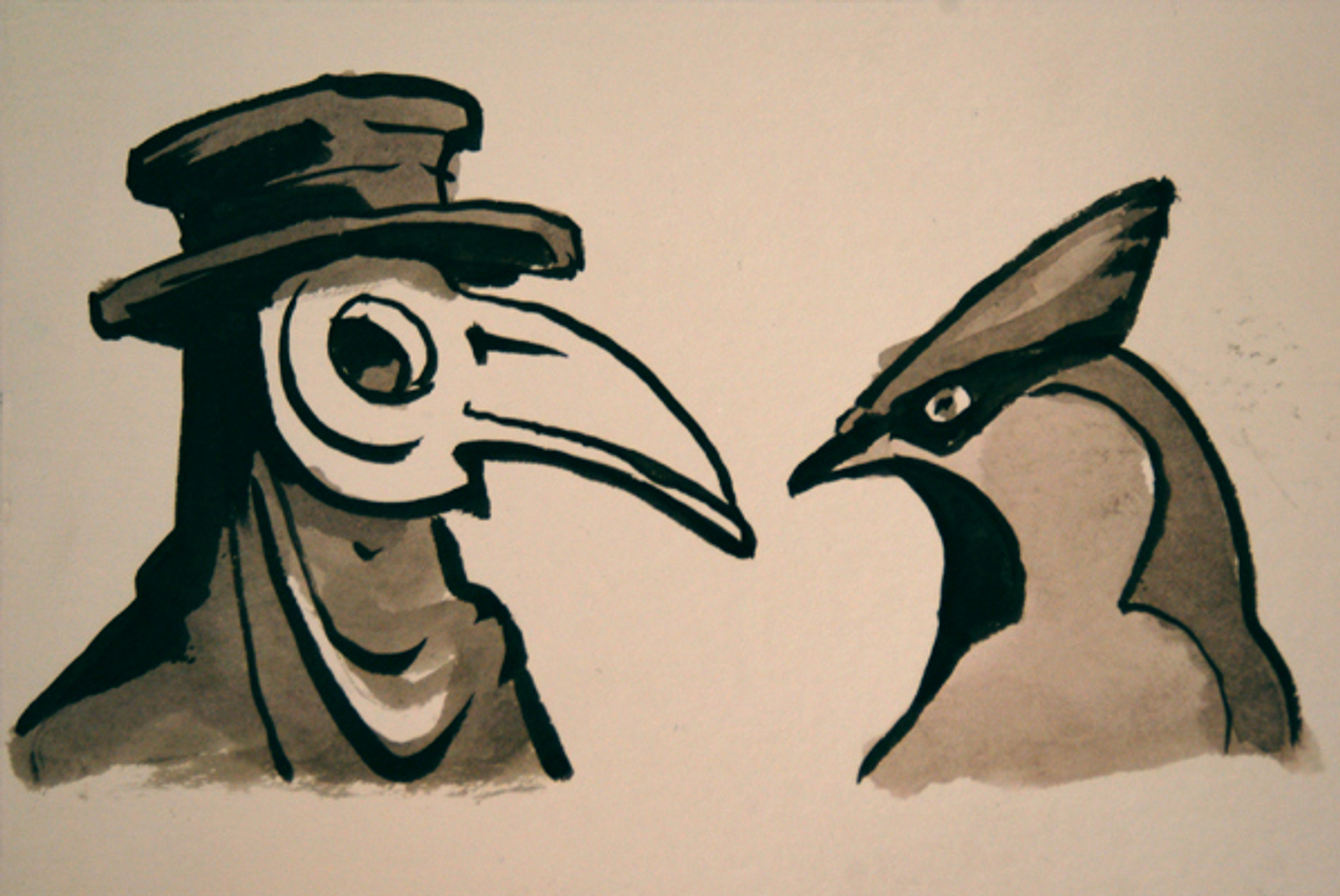 Kunst-vopgel-met-hoed