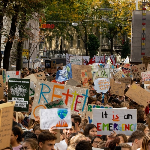 Afbeelding van Klimaatactivisten eisen actie tijdens Utrechtse manifestatie